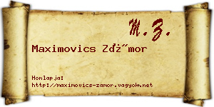 Maximovics Zámor névjegykártya